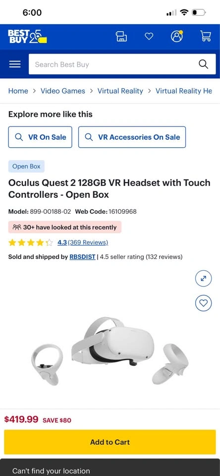 Oculus Quest 2 128GB VR Headset with Touch Controllers - photo 2