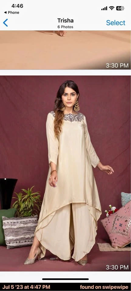 Women’s Embroidered Kurti Set - Off White