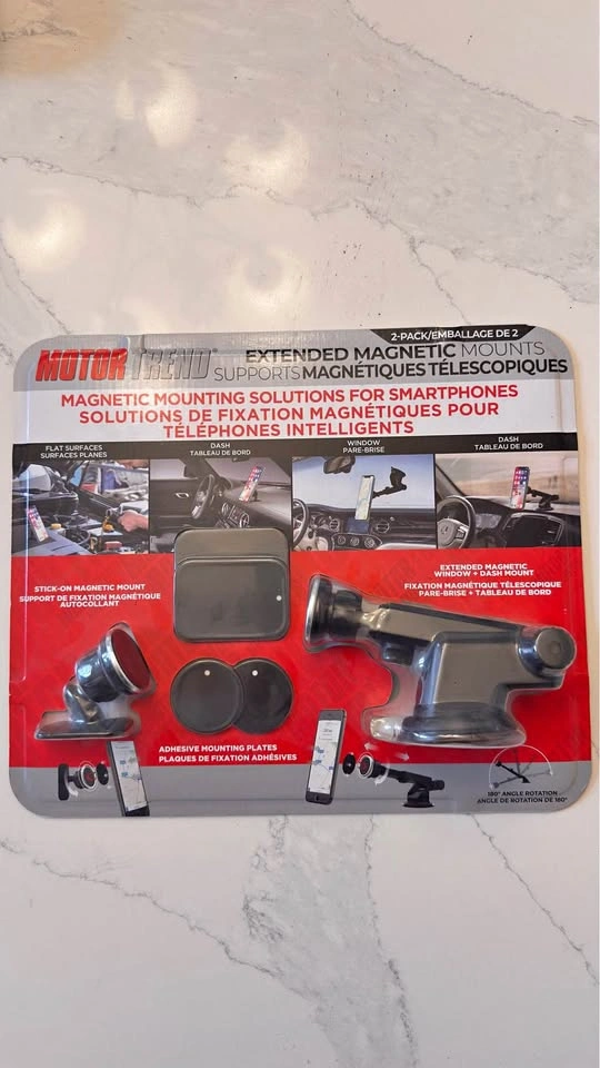 MotorTrend Extended Magnetic Phone Mount 2-Pack