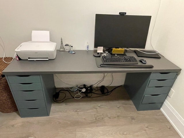 Large Blue IKEA Desk