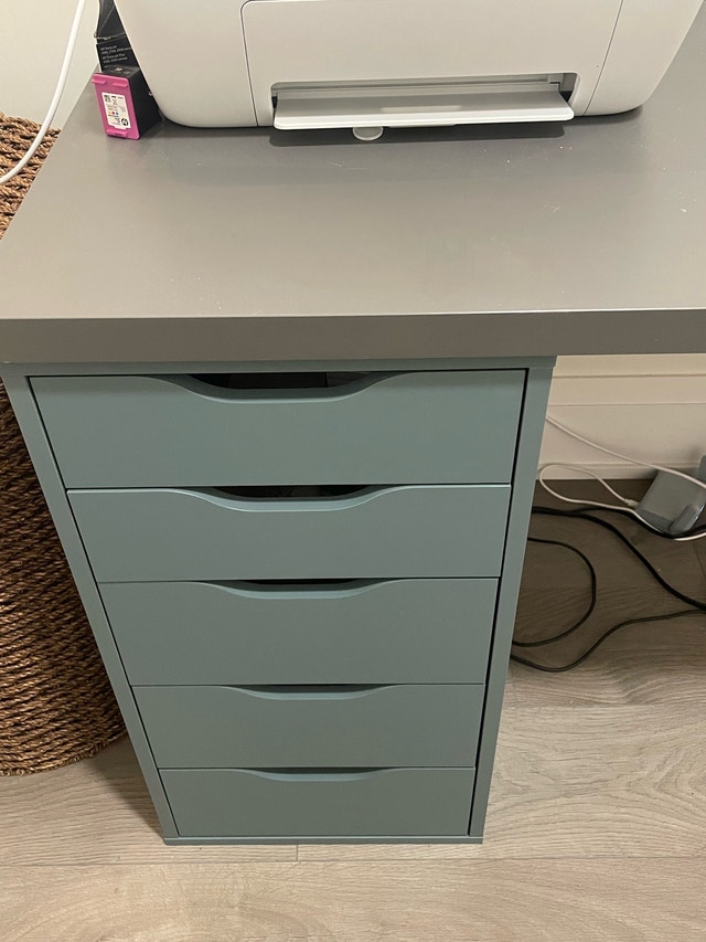 Large Blue IKEA Desk - photo 2