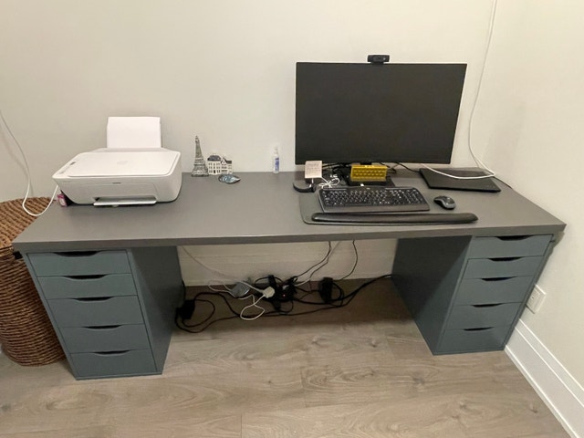 Large Blue IKEA Desk - photo 3