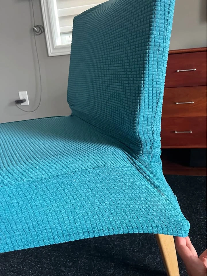 Set of 6 - Dining Chair Slipcover (teal) - photo 2