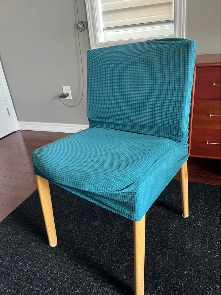Set of 6 - Dining Chair Slipcover (teal) - photo 3