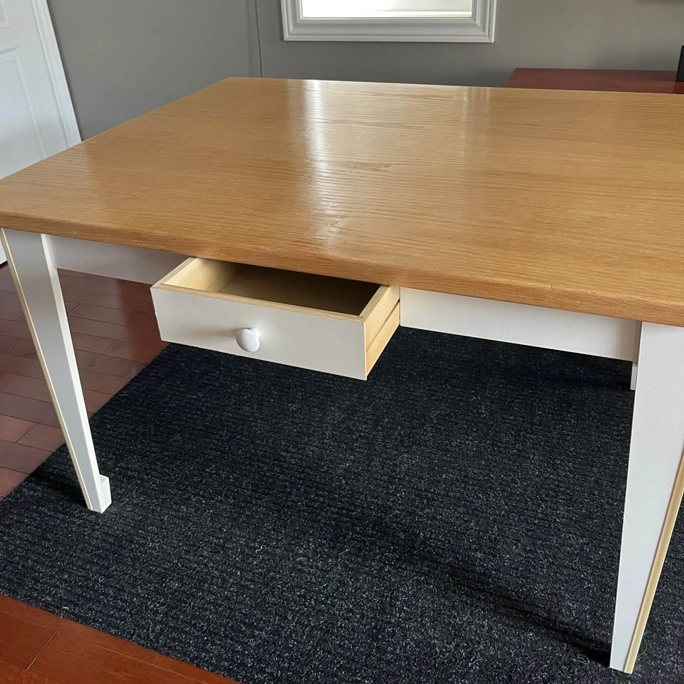 Wooden Dining Table with Drawer - photo 2