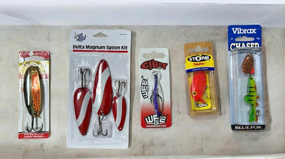 Astd Fishing Lure Lot - Blue Fox, Storm, Gibbs Delta, Williams