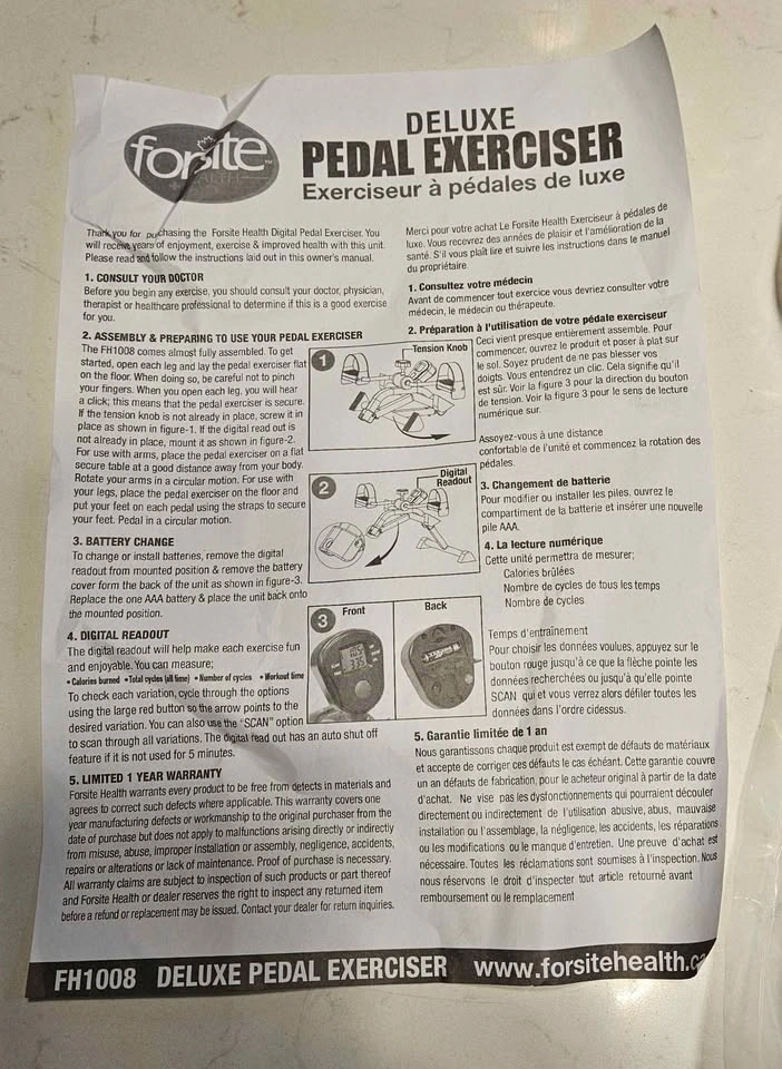 Forsite Health Deluxe Pedal Exerciser (New in Box) - photo 5