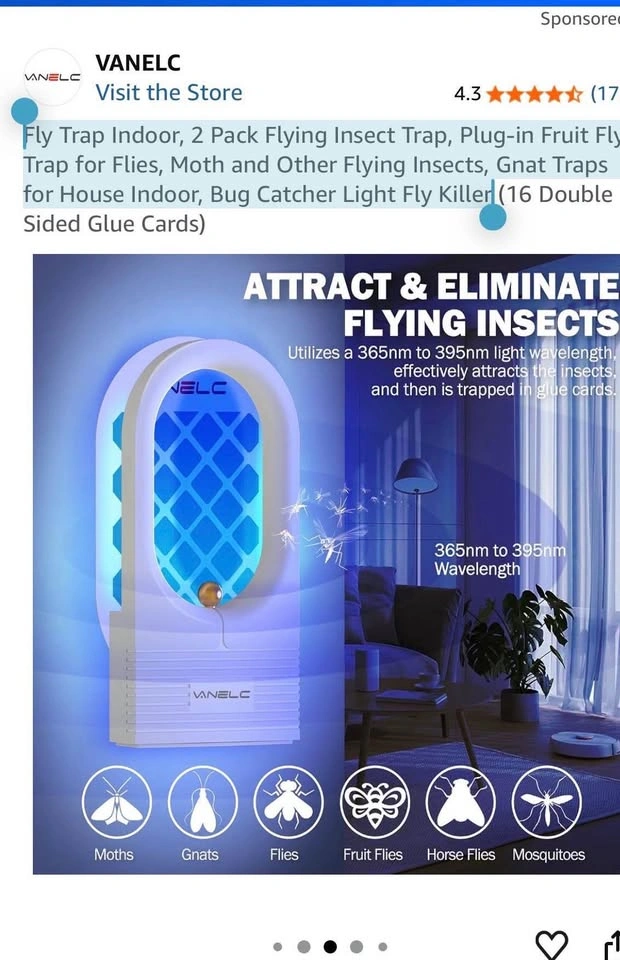 2PCS Fruit Fly Traps for Indoors - UV Light Plug-in - photo 5