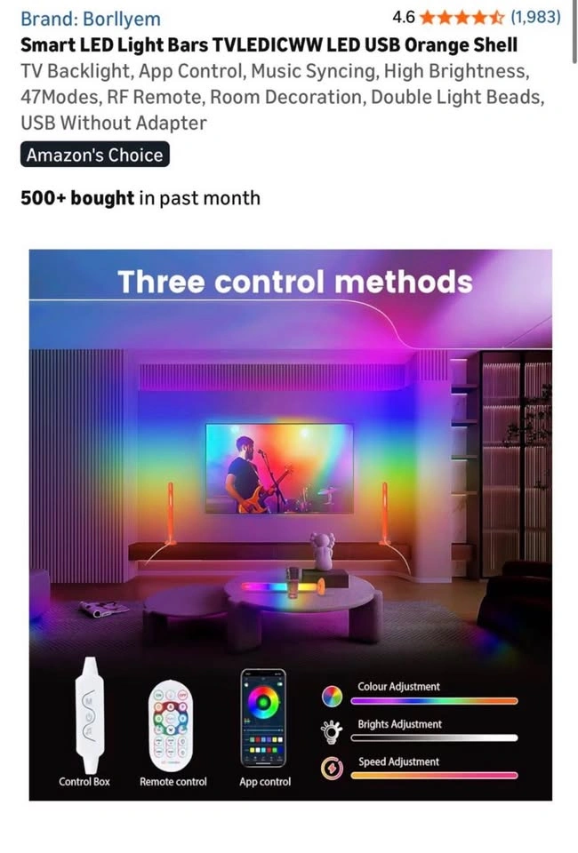2 RGB Smart LED Light Bars - 16 Million Colors - photo 3