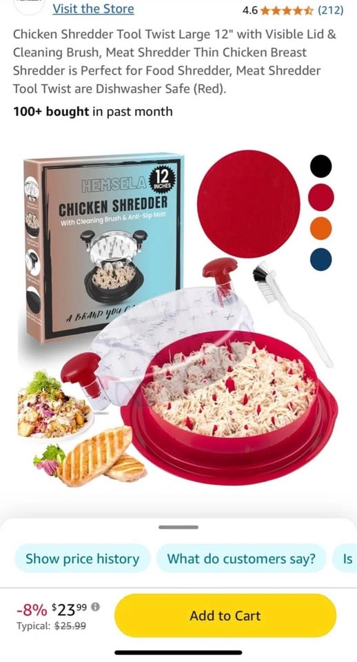 Chicken Shredder Tool Twist 12" with Lid & Brush - photo 2