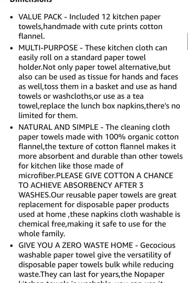 Reusable Paper Towels Washable, 12 Pack - Surprise Prints - photo 5