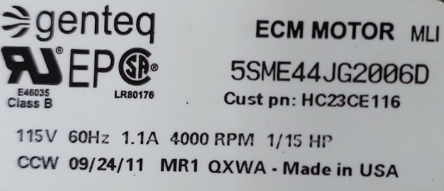 Genteq ECM Motor – Model 5SME44JG2006D M 088 - photo 3