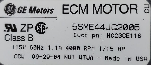 GE ECM Motor – Model 5SME44JG2006 - M085 - photo 5