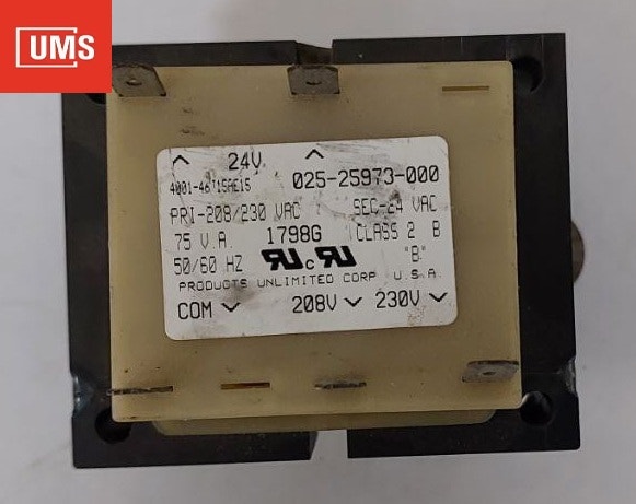 Products Unlimited Class 2 Control Transformer 208-230V to 24V