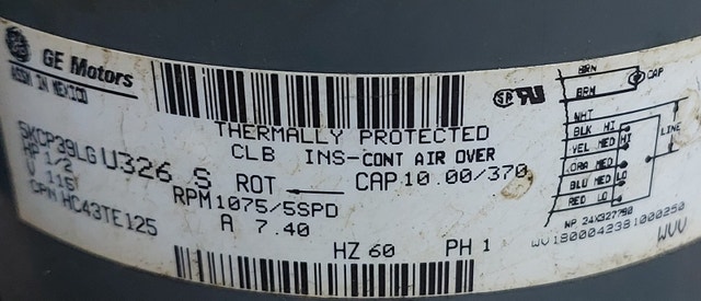 GE / Regal-Beloit Blower Motor – Model 5KCP39LGU326S - photo 5