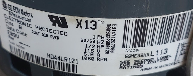 GE ECM 5SME39HXL113 X13 Blower Motor – 1/2 HP | 1050 RPM - photo 5