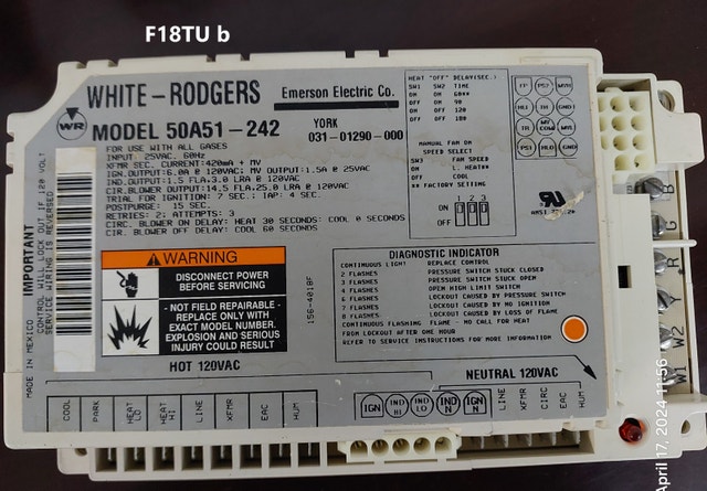 White-Rodgers 50A51-242 (York 031-01290-000) - F18TU