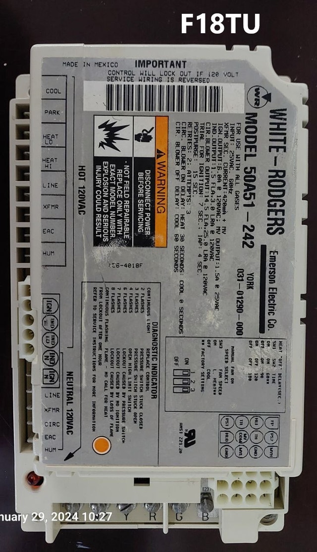 White-Rodgers 50A51-242 (York 031-01290-000) - F18TU - photo 2
