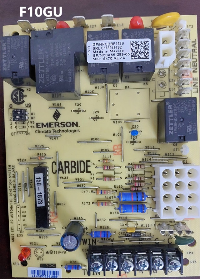 Control Board Specification – Emerson Carbide 50A55-289-05