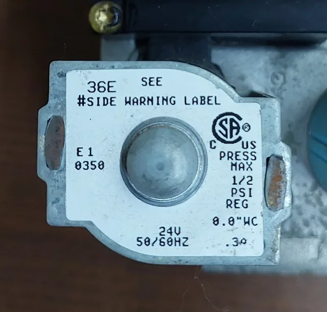Gas Valve Specifications – White-Rodgers 36E Series - GCV 106 - photo 2
