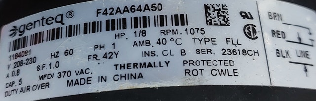 Genteq Blower Motor – Model F42AA64A50 - M023 - photo 2