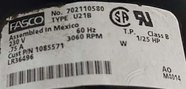 FASCO Inducer Blower Motor – Model 702110580 - M013 - photo 3