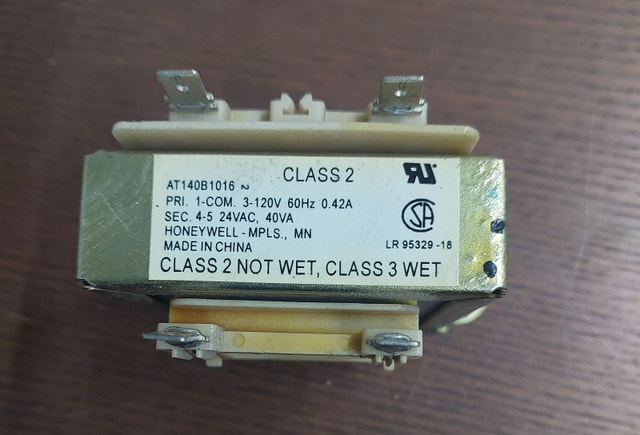 HVAC Control Transformer – Honeywell AT140B1016 (120V to 24V, 40