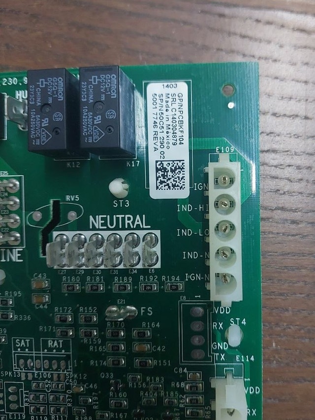 Emerson PCBKF104 Integrated Furnace Control Board
