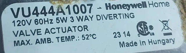 Honeywell VU444A1007 (3-Way Diverting Actuator Valve) - photo 3
