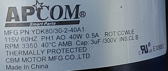 A. O. Smith Water Heater Motor - Model YDK80/30-2-40A1 - photo 3