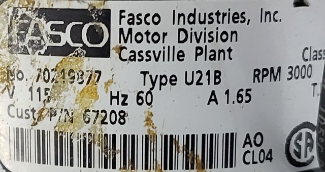 FASCO Inducer Blower Motor Assembly – Model 70219377 M049 - photo 3