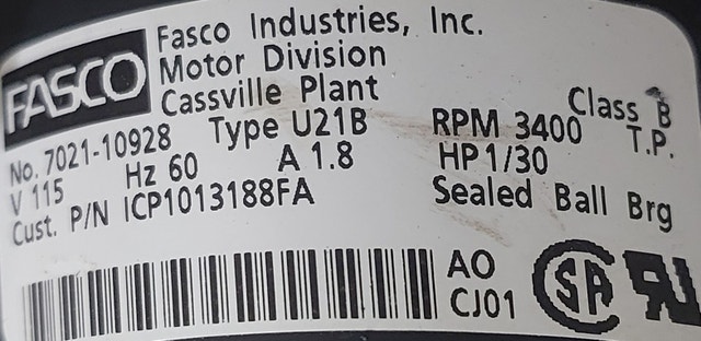 FASCO Inducer Blower Motor Assembly – Model 7021-10928 - M100 - photo 4