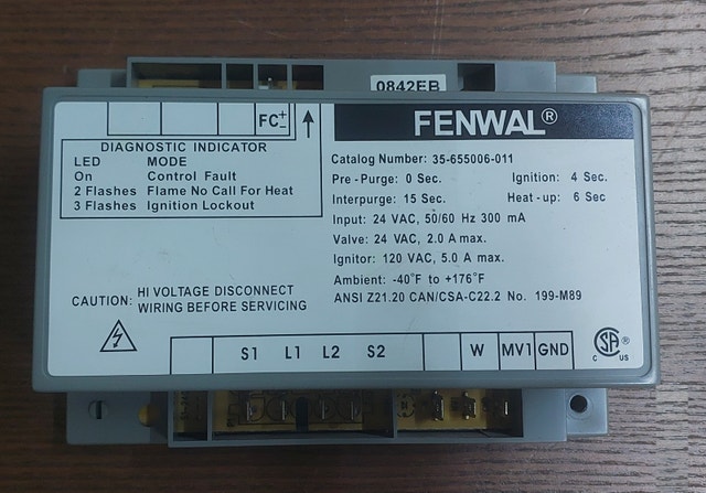 Ignition Control Module Specifications – Fenwal 35-655006-011