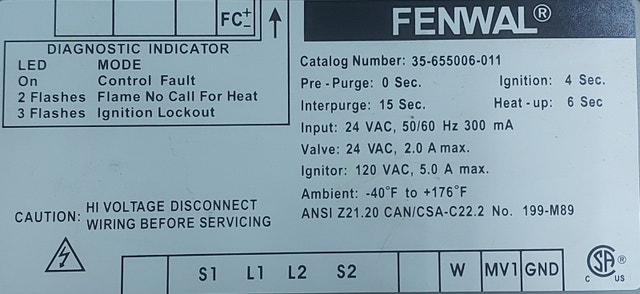 Ignition Control Module Specifications – Fenwal 35-655006-011 - photo 2