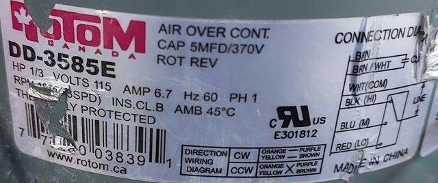 ROTOM DD-3585E Motor Specifications - photo 3