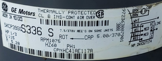 GE Blower Motor – Model 5KCP39GGS336S - M065 - photo 3