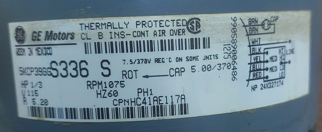 Blower Motor – GE - 5KCP39GGS - M117 - photo 3
