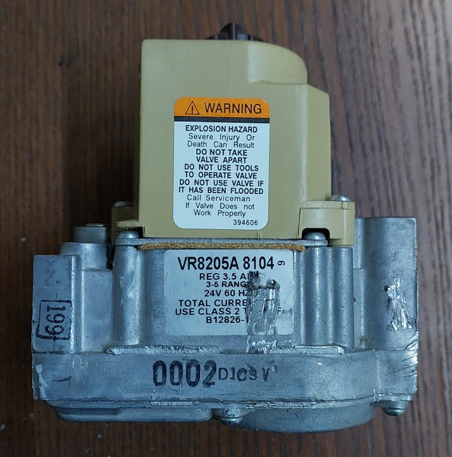 Gas Valve Specifications – Honeywell VR8205A 8104 - GCV049 - photo 2