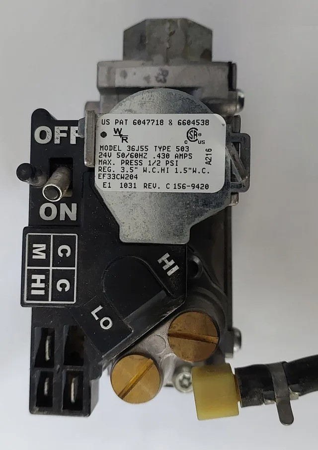 Gas Valve Specifications – White-Rodgers 36J55 Type 503 - GCV044