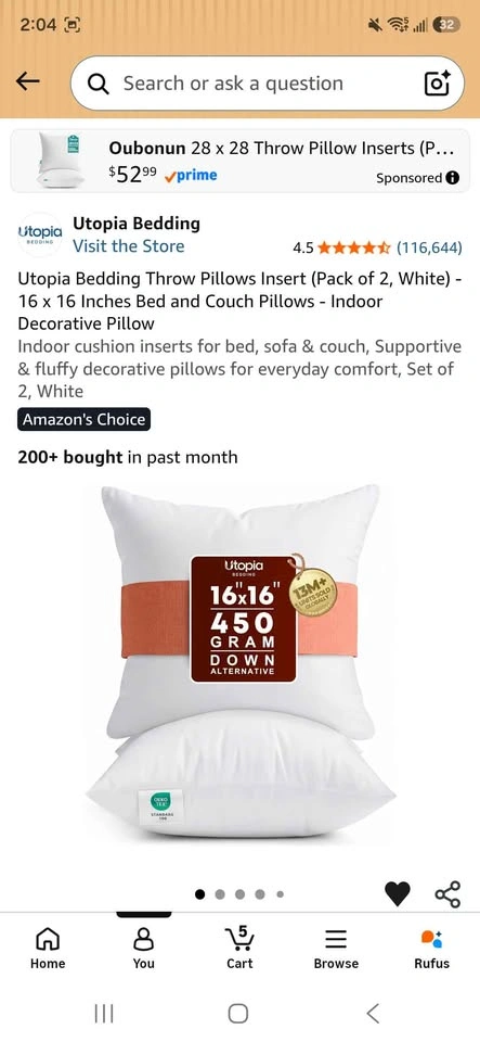 3 Sets of 2 Throw Pillows with Soft Plush Fluffy Covers - NEW - photo 3