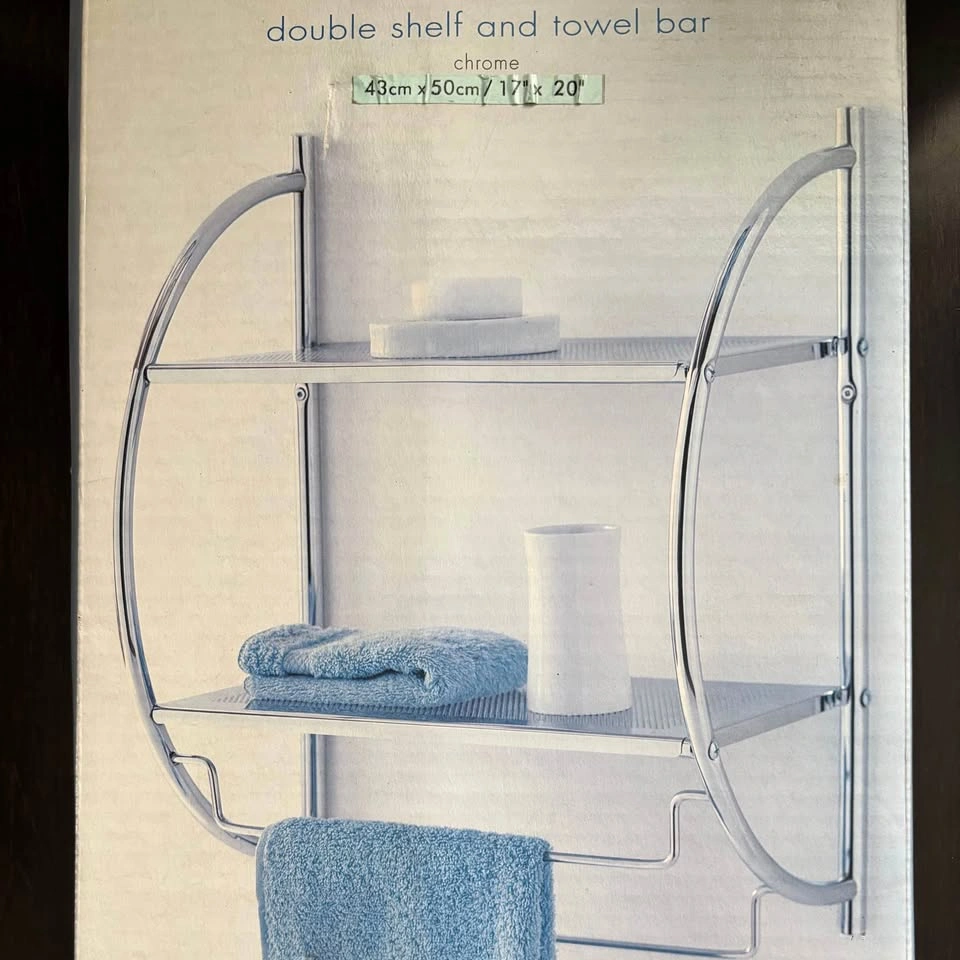 Double Shelf and Towel Bar