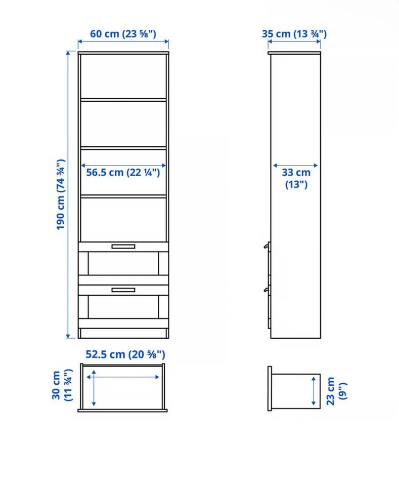 Black bookcase / bookshelf - photo 2