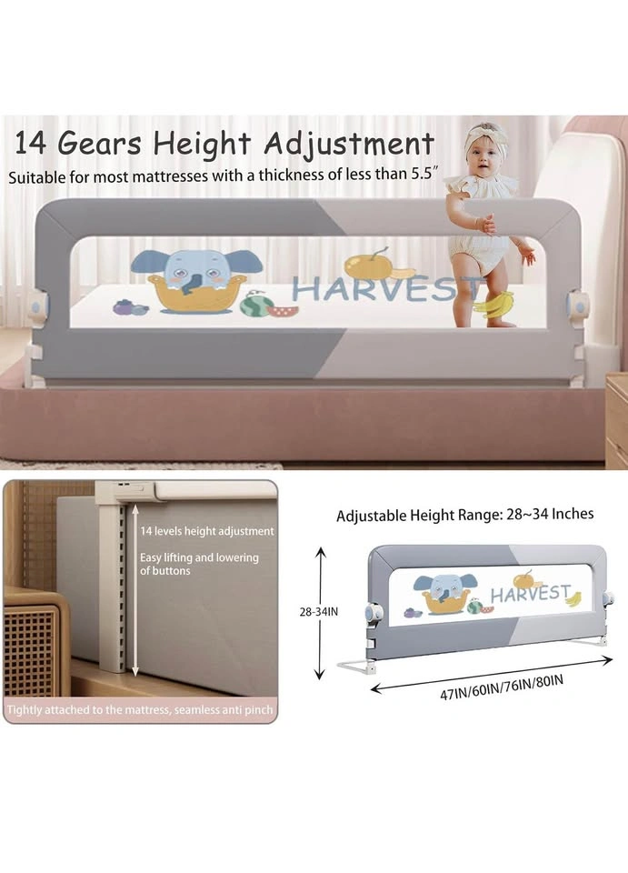 EAQ Foldable and Height Adjustable Toddler Bed Rail - photo 2