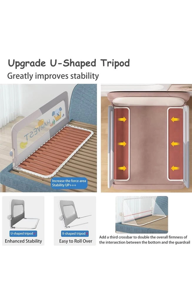 EAQ Foldable and Height Adjustable Toddler Bed Rail - photo 3