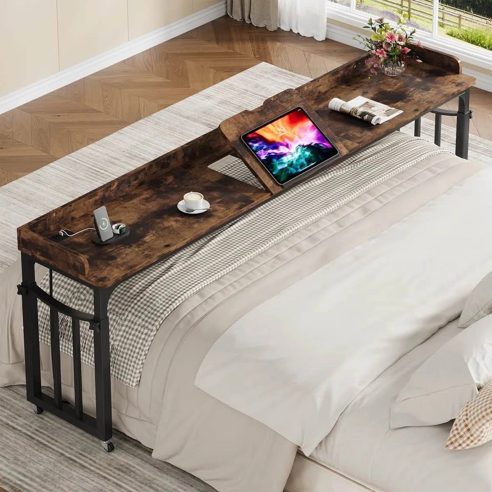 87'' W Height Adjustable Overbed Table With Power Outlet - photo 4