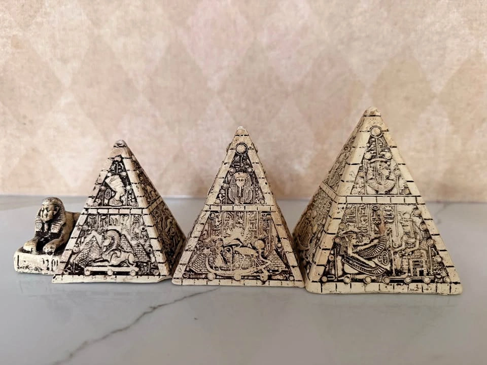 Egyptian Pyramid & Sphinx Figurines