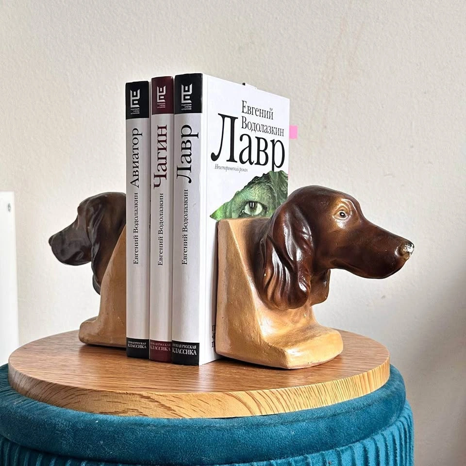Vintage Hunting Dog Ceramic Bookends – Setter / Spaniel Pair