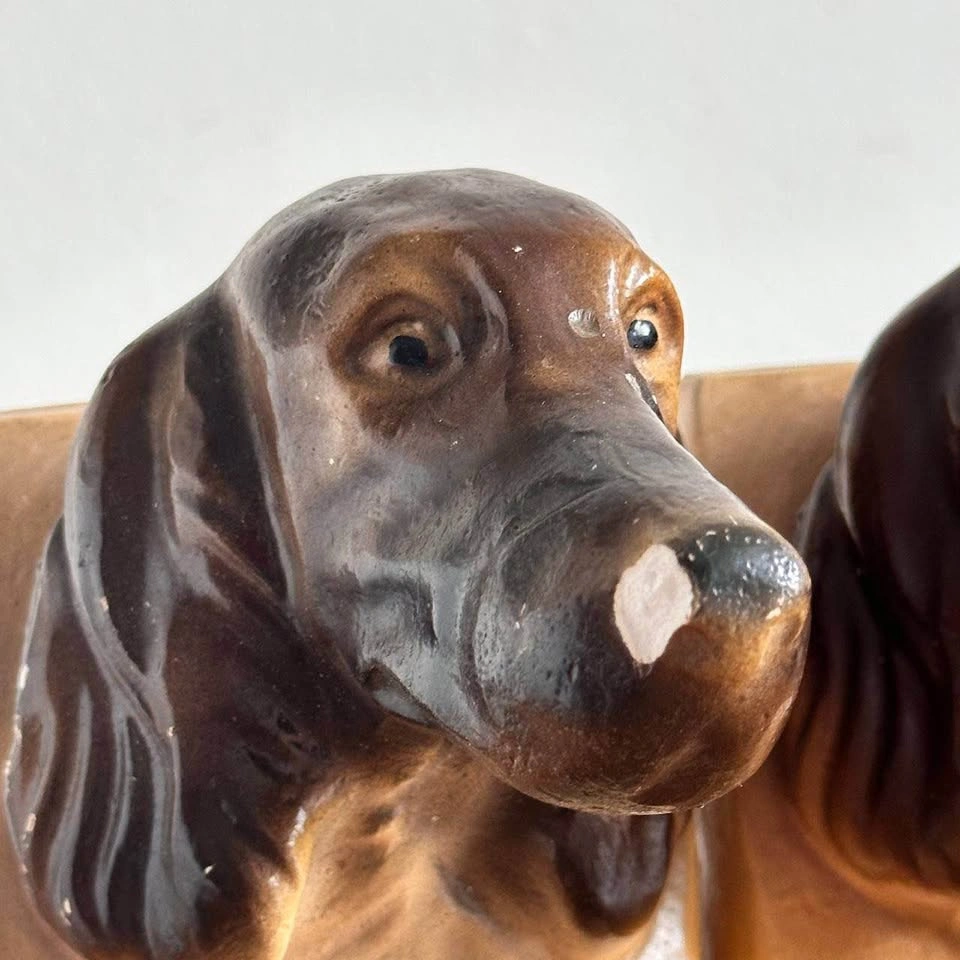 Vintage Hunting Dog Ceramic Bookends – Setter / Spaniel Pair - photo 4