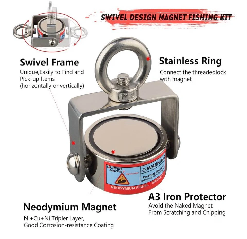 Double-Sided 600lbs Rotatable Fishing Magnet - photo 3