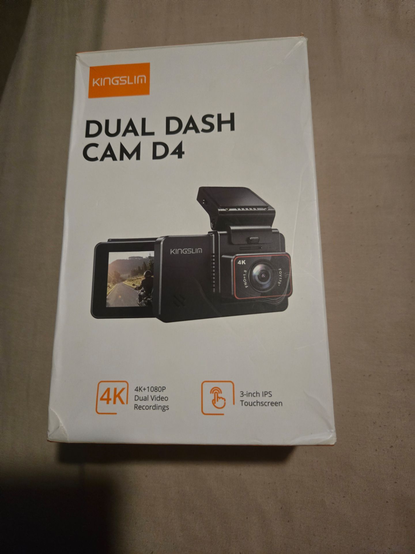 KingSlim D4 4k Dashcam + Rear cam